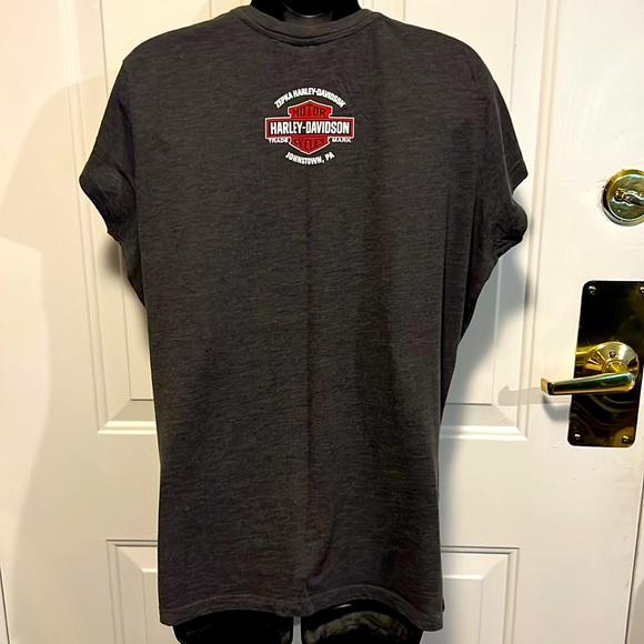 HARLEY-DAVIDSON 🏍️ GRAY COTTON SHORT SLEEVE JOHNSTOWN, PA T-SHIRT Women’s XXL - Picture 3 of 6